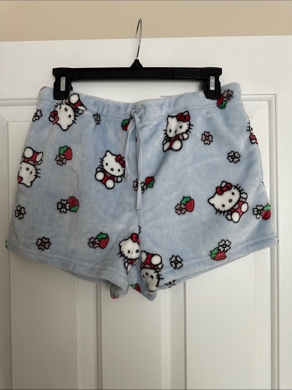 Sanrio Hello Kitty Light Blue Plush Lounge Shorts